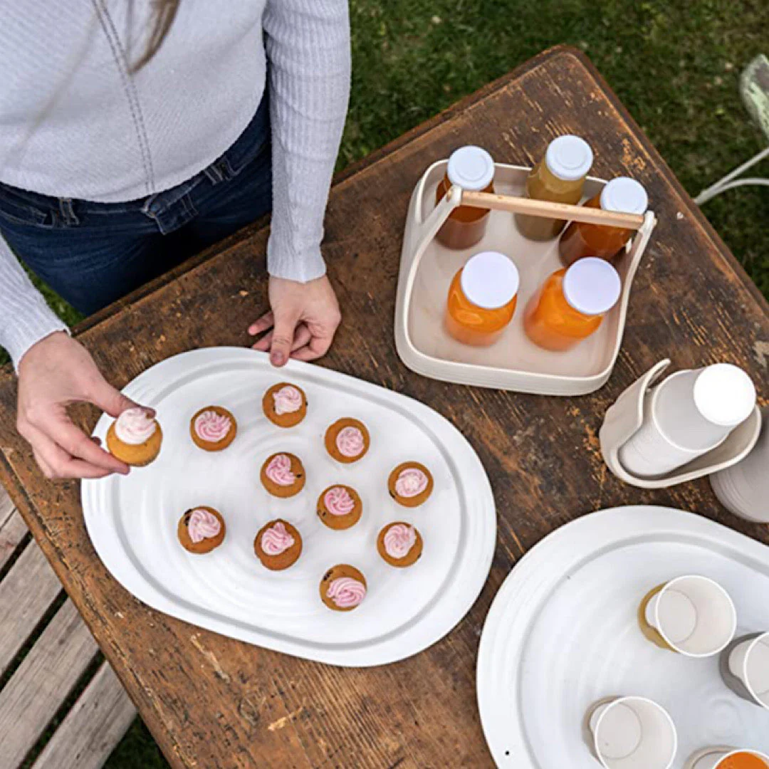 L Tray ''Tierra'' Taupe - Inhomebuy