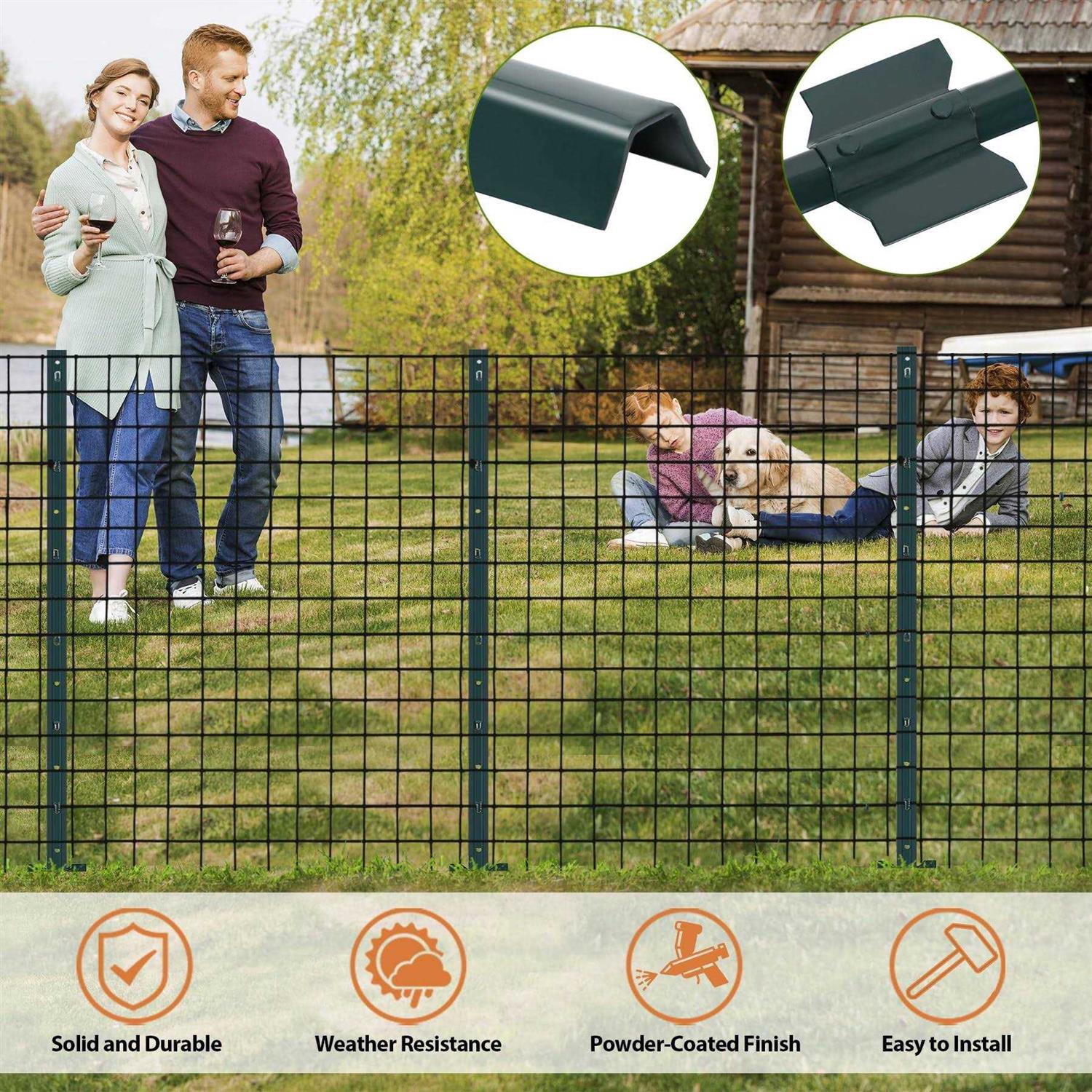 Toriexon 10 Packs Fence Posts Heavy Duty Metal Fence Post with U-channel - Inhomebuy