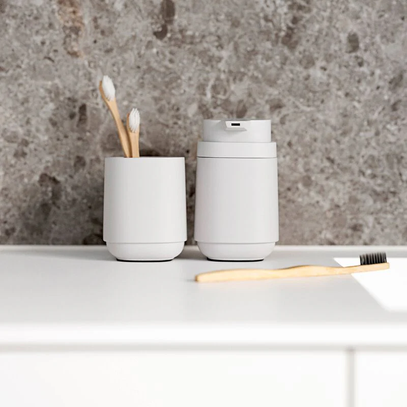 Time Toothbrush Mug Soft Grey - Inhomebuy