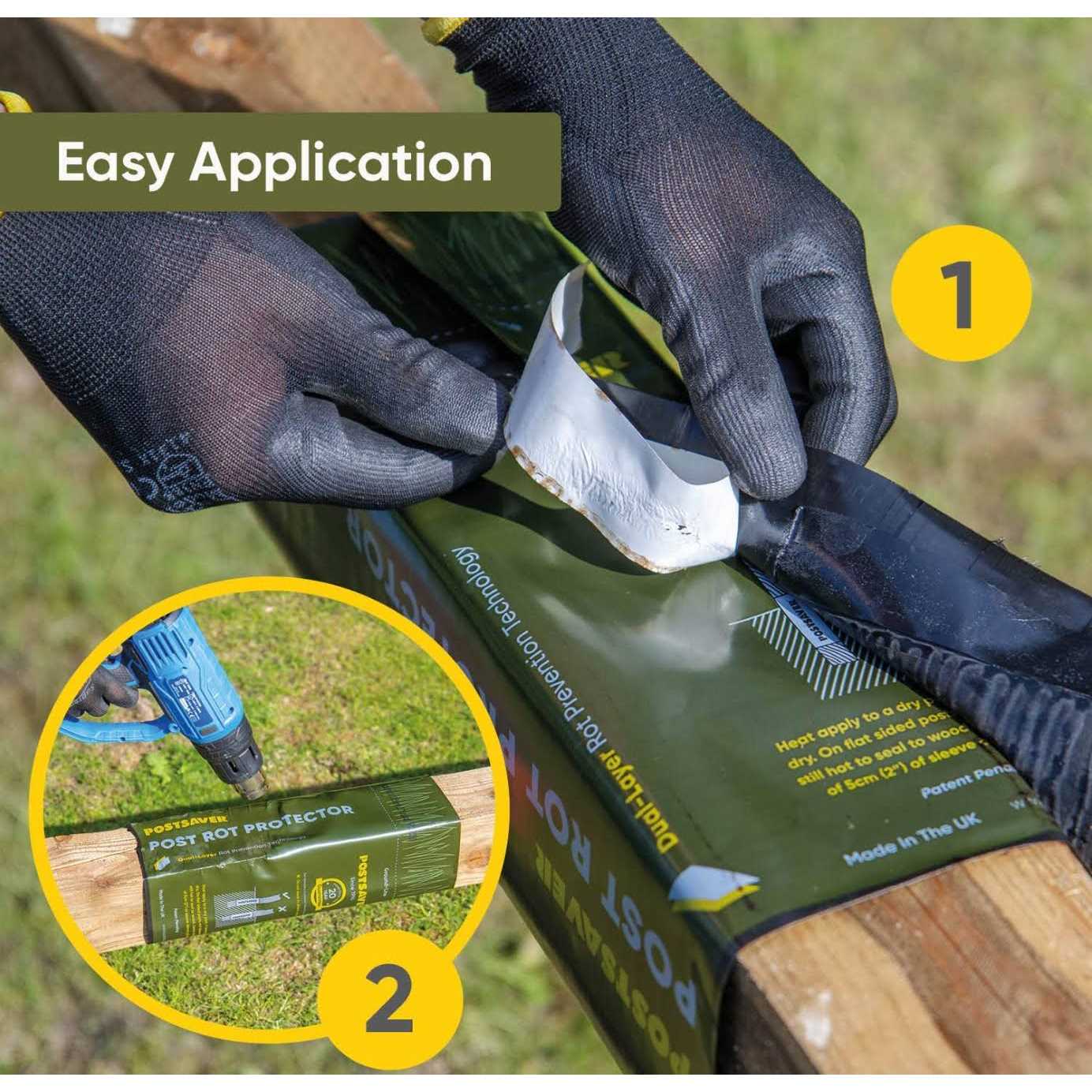 POSTSAVER Rot Protection Sleeve for or Posts Protect Wood Posts from Ground-Line Rot - Inhomebuy