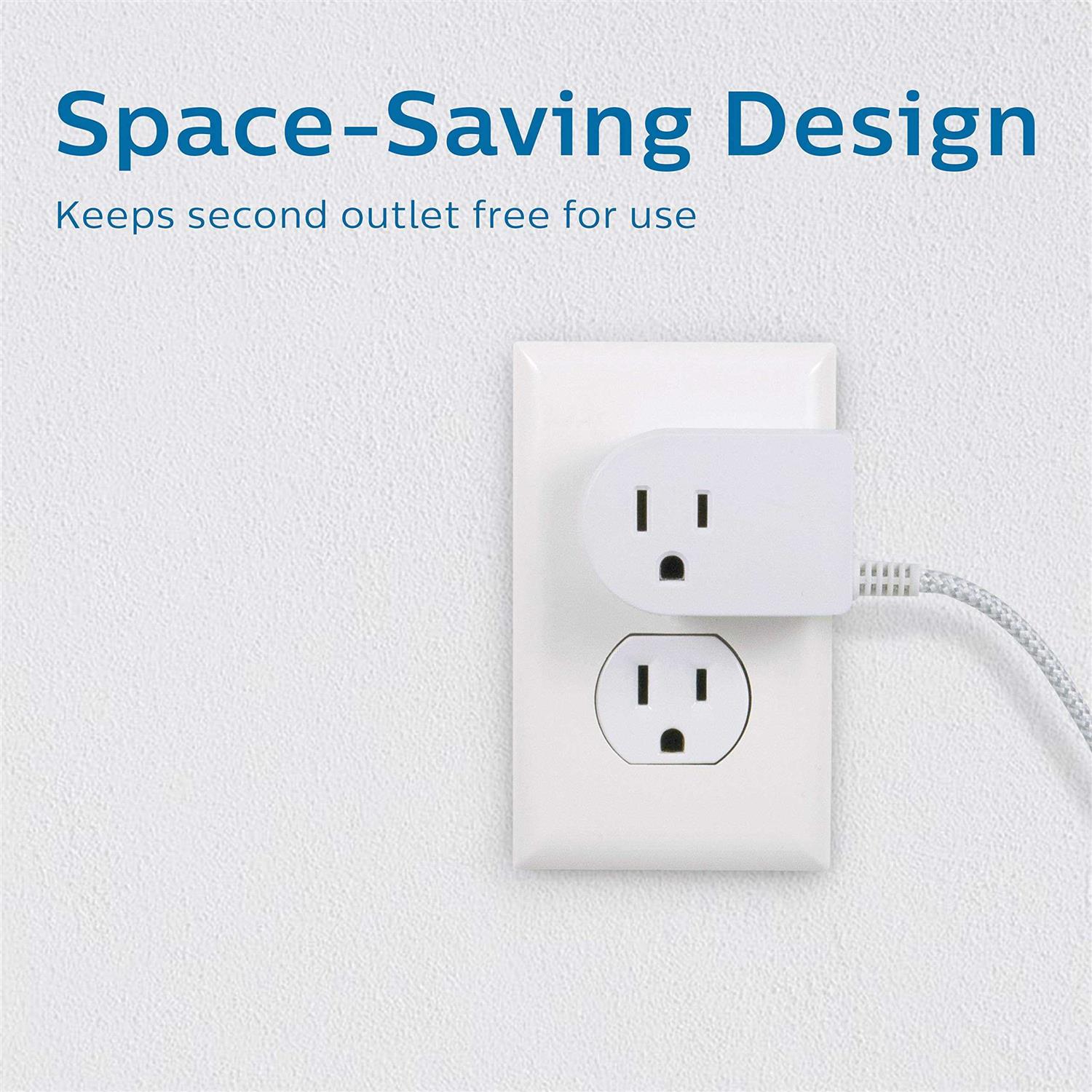 Philips 8′ 3-Outlet Grounded Extension Cord - Inhomebuy