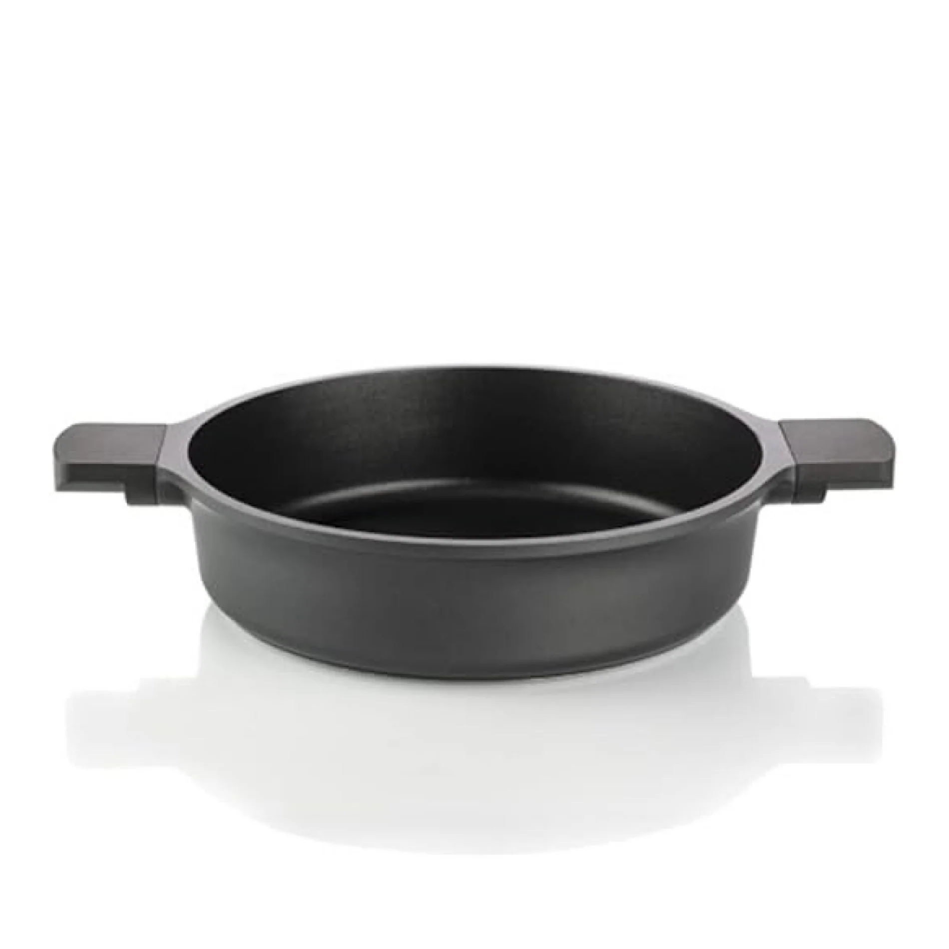 Induction Compatible Low Casserole 28 cm, Black - Inhomebuy