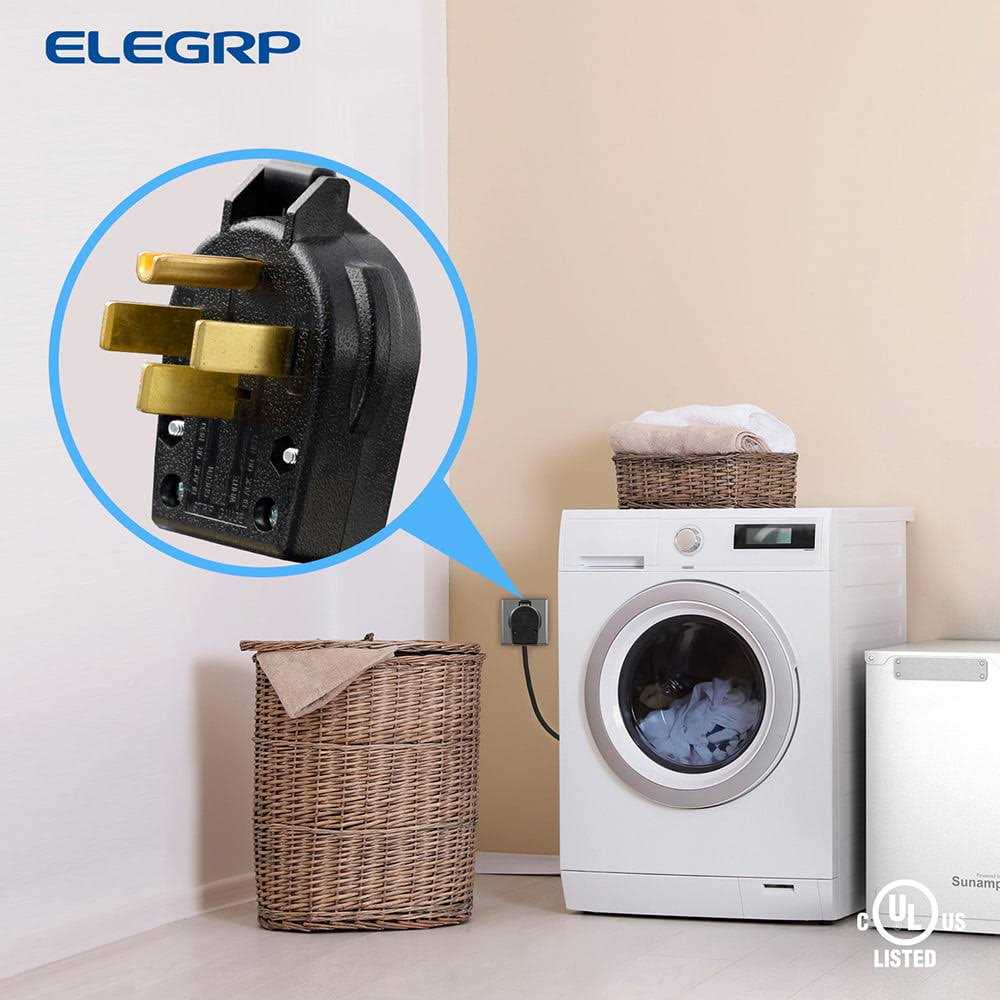 ELEGRP 30 Amp/50 Amp 125/250-Volt 3-Pole/3-Wire NEMA 10-30P/10-50P Non-Grounded Straight Blade Angle Plug - Inhomebuy