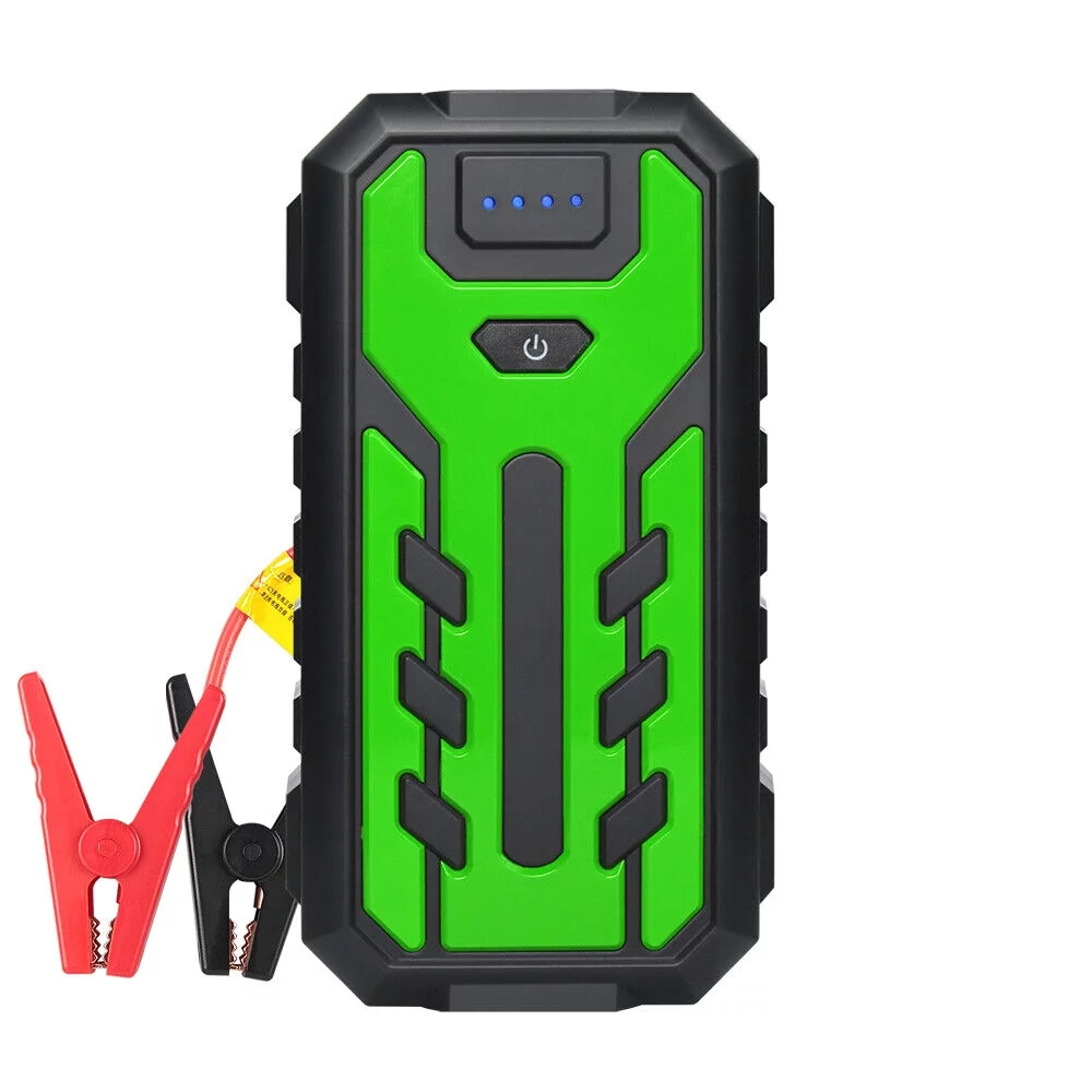 FIEWESEY Portable 12V Car Jump Starter Portable USB Power Bank Battery Booster Clamp 600A (Green) - Inhomebuy