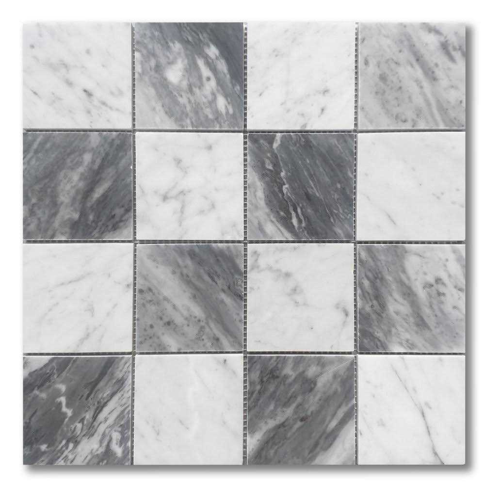 Mosaic Tile Outlet MTO0295 Classic 1X1 Stacked Squares Cobalt Blue Glossy Glass Mosaic Tile - Inhomebuy