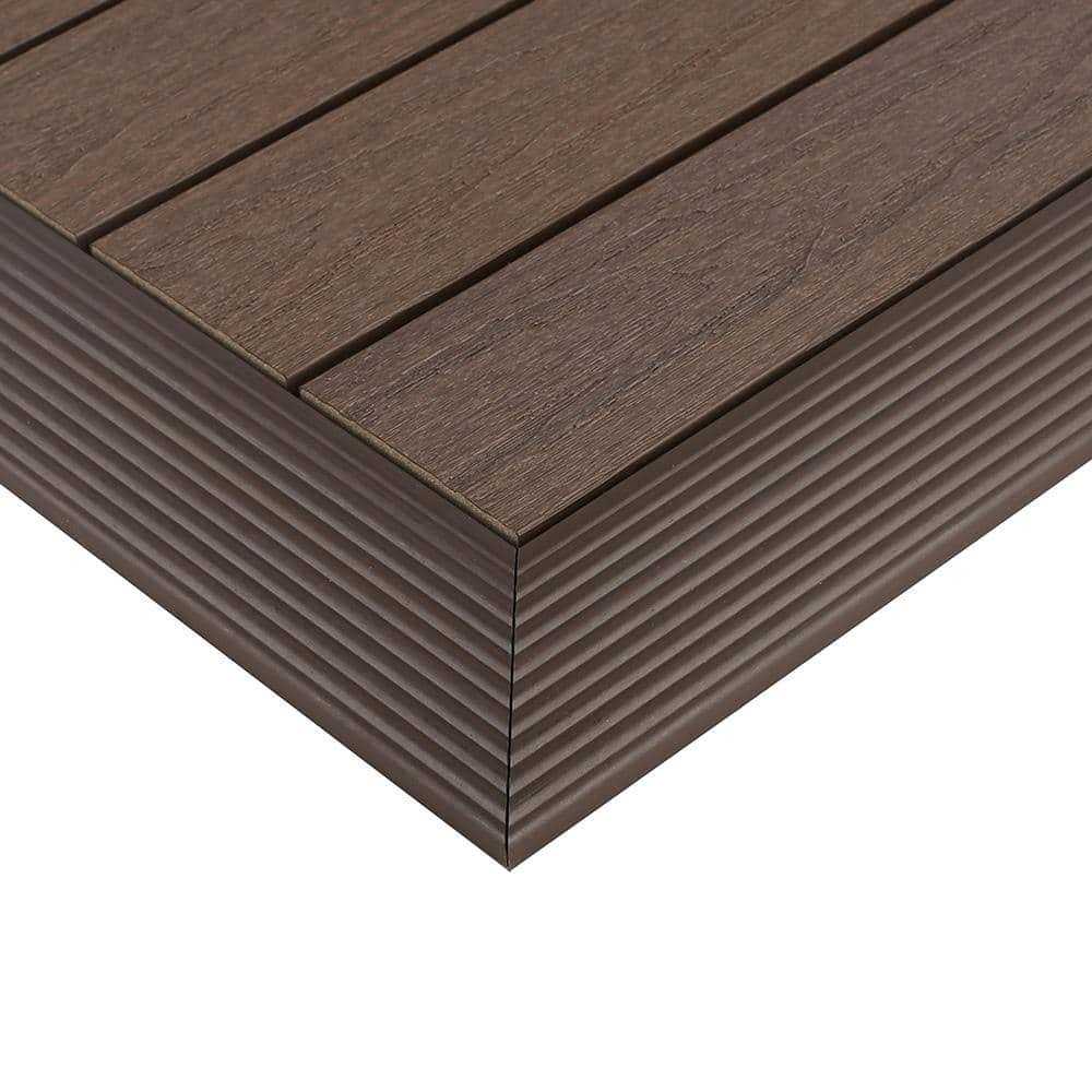 NewTechWood 1/6 ft. x 1 ft. Quick Deck Composite Deck Tile Outside Corner Fascia - Inhomebuy