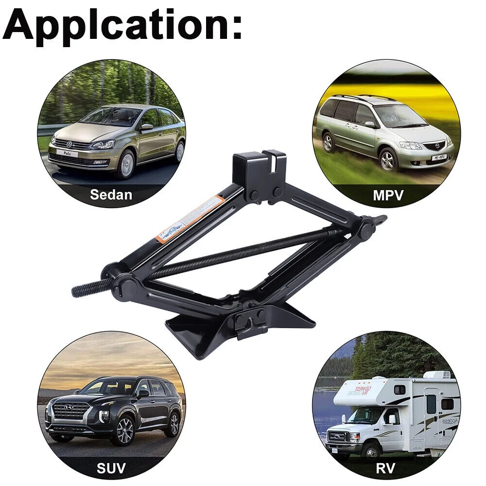 2 Ton Scissor Jack Auto Tire Repair Rustproof Tools Kit Lift Kit - Inhomebuy