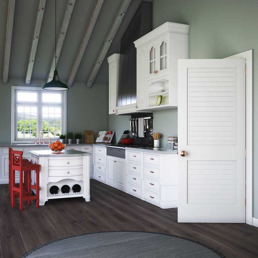 EightDoors 80-in White Finished Louver Solid Core Prefinished Pine Wood Slab Door - Inhomebuy