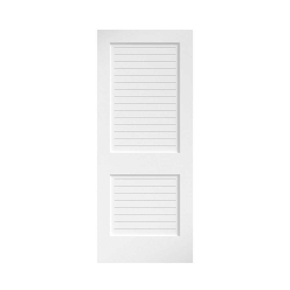 EightDoors 80-in White Finished Louver Solid Core Prefinished Pine Wood Slab Door - Inhomebuy