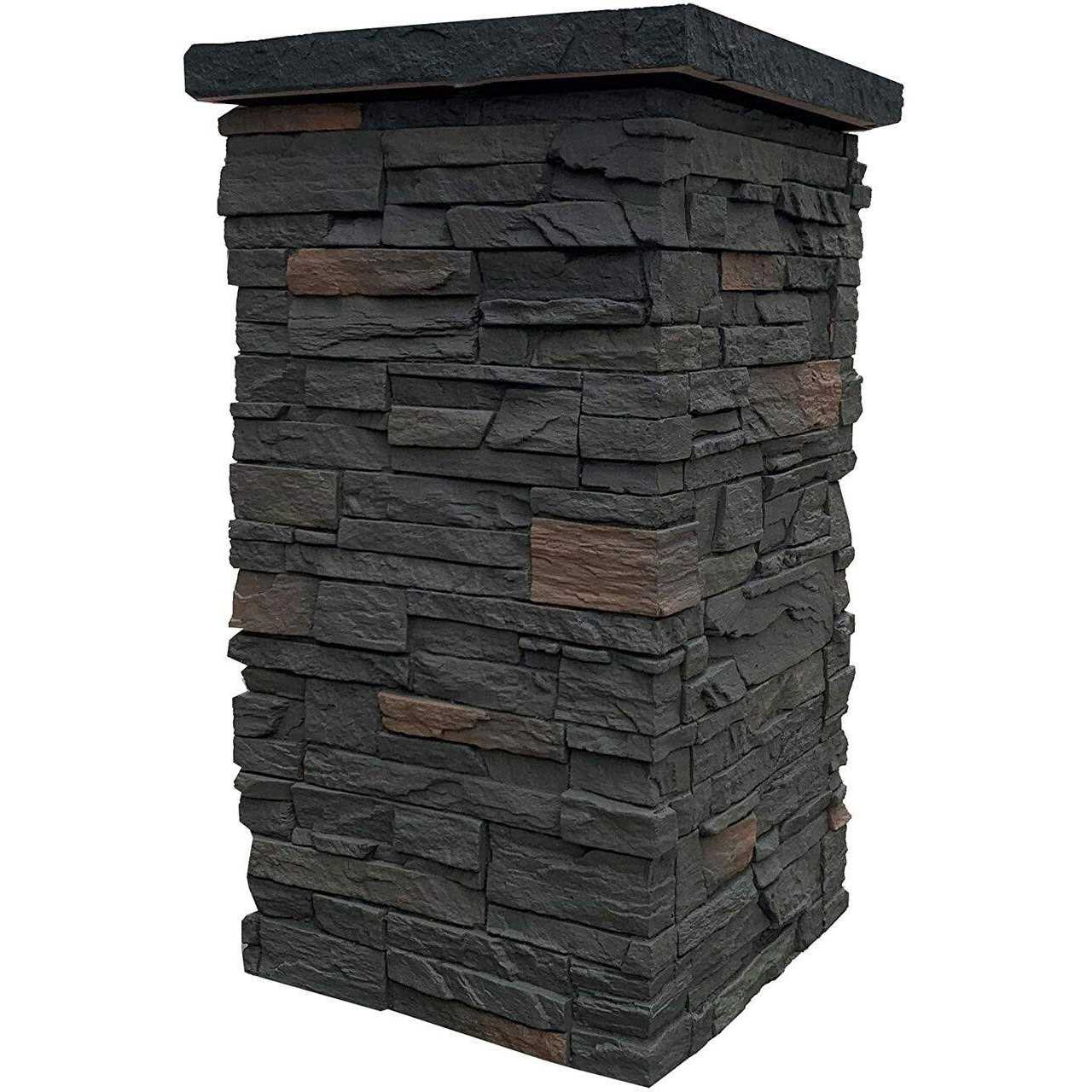 NextStone Country Ledgestone 8 in. x 8 in. x 47 Polyurethane Faux Stone Split Post Cover - Inhomebuy
