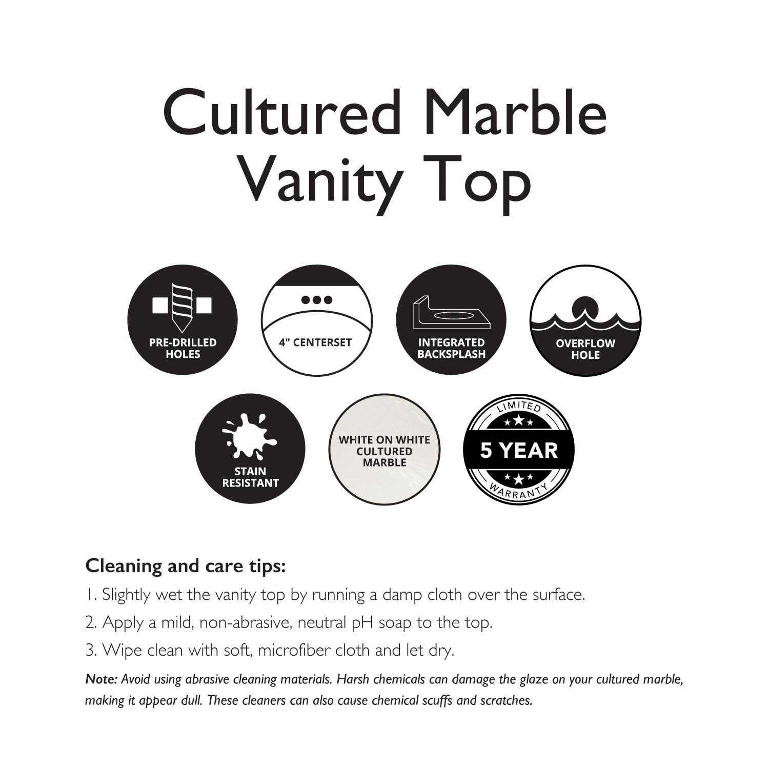 Design House Cultured Marble Vanity Top - Inhomebuy