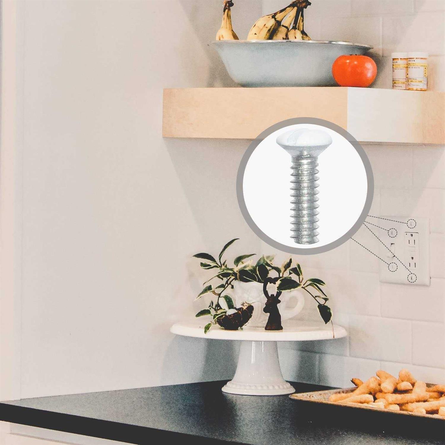 Wall Plate Screws 100 pcs White Outlet Screws Long 6-32 Thread Light Electrical Cover Panel Switch Plate Screws - Inhomebuy