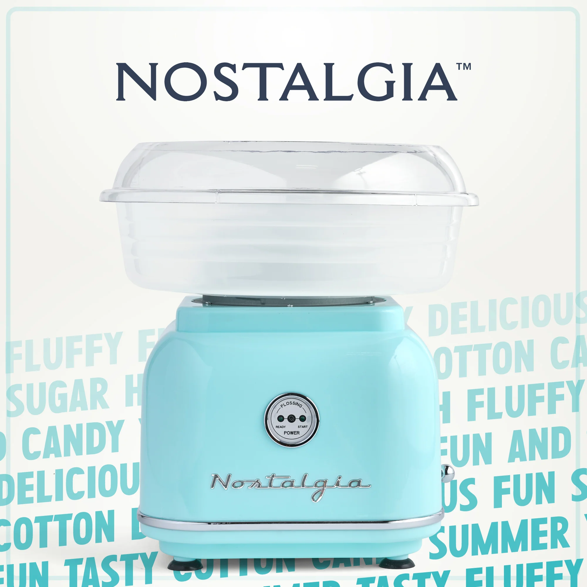Classic Retro Hard & Sugar-Free Candy Cotton Candy Maker, Aqua - Inhomebuy