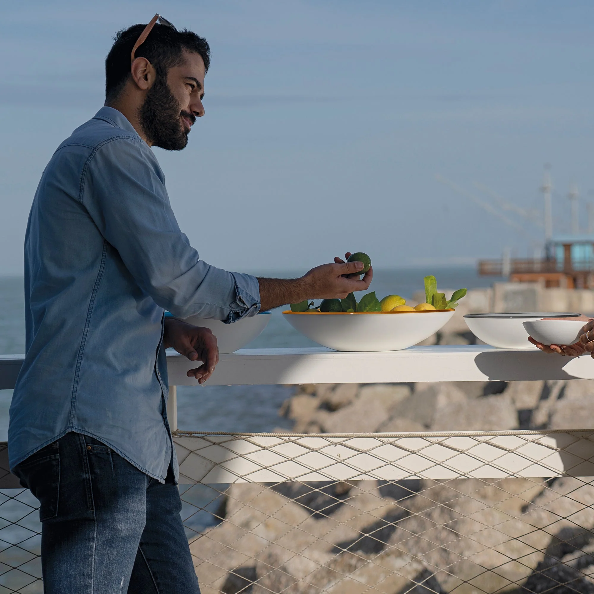 Center Piece /Fruit Bowl Twist Pale Blue - Inhomebuy