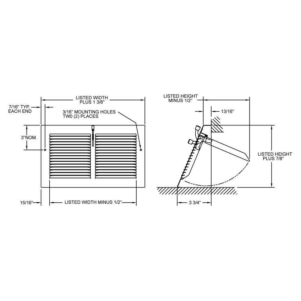 White Triangular Baseboard Register - Inhomebuy