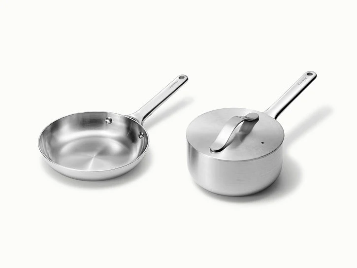 Caraway Mini Duo Cookware Set in Stainless Steel - Inhomebuy