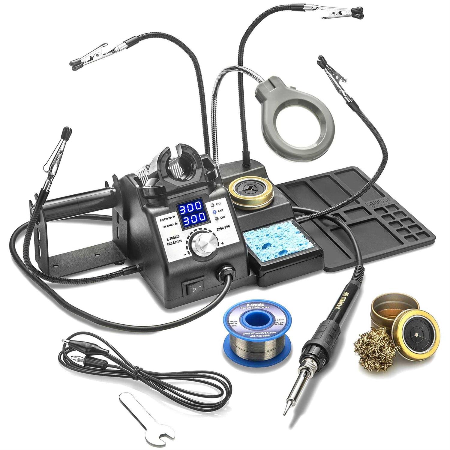 X-Tronic 3060-PRO LED 75 Watt Soldering Iron Station w Tips - Inhomebuy