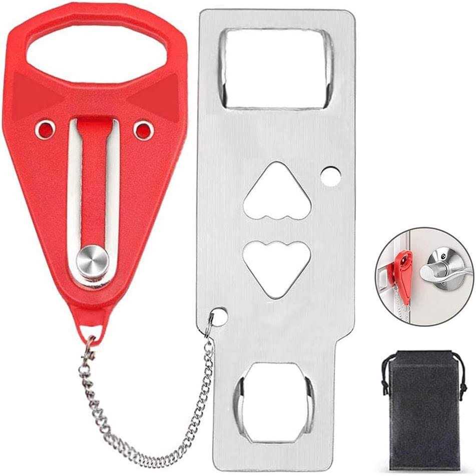 Portable Door Jammer for Travel Safety Anti-Slip Door Lock Stopper Security Device - Inhomebuy