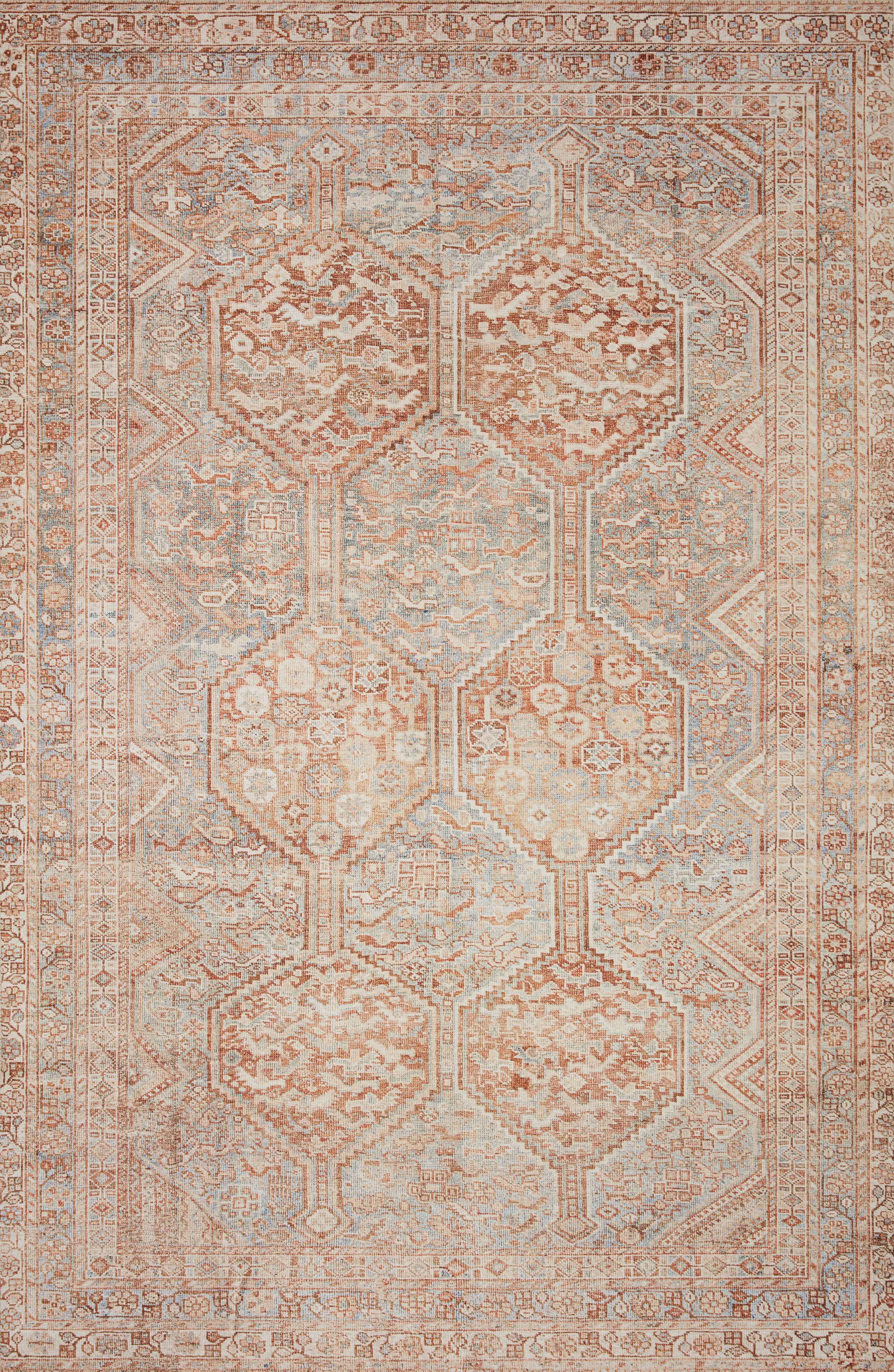 Chris Loves Julia x Loloi Rug in Tangerine, Mist - 2'0