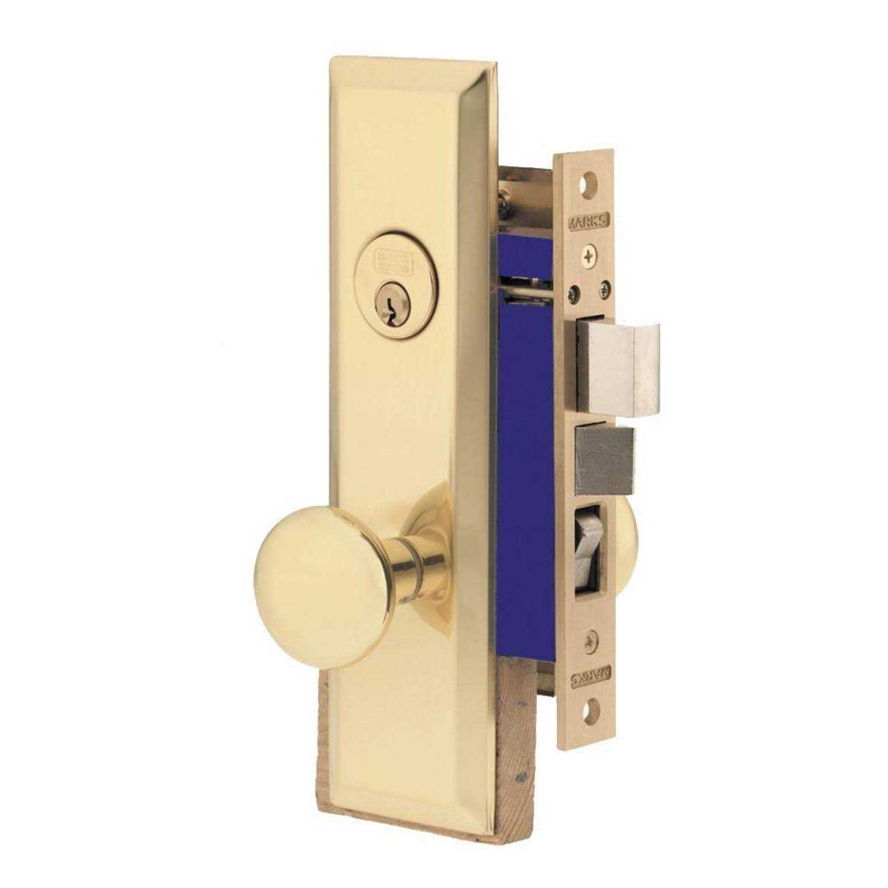 Marks 21AC Double Cylinder Iron Gate Ornamental Knob Plate Mortise Lock Set with 2-1/2 Backset 21ac/3-wrh - Inhomebuy