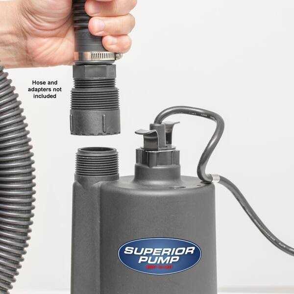 Superior Pump 1/4 HP Submersible Thermoplastic Oil-Free Utility Pump - Inhomebuy