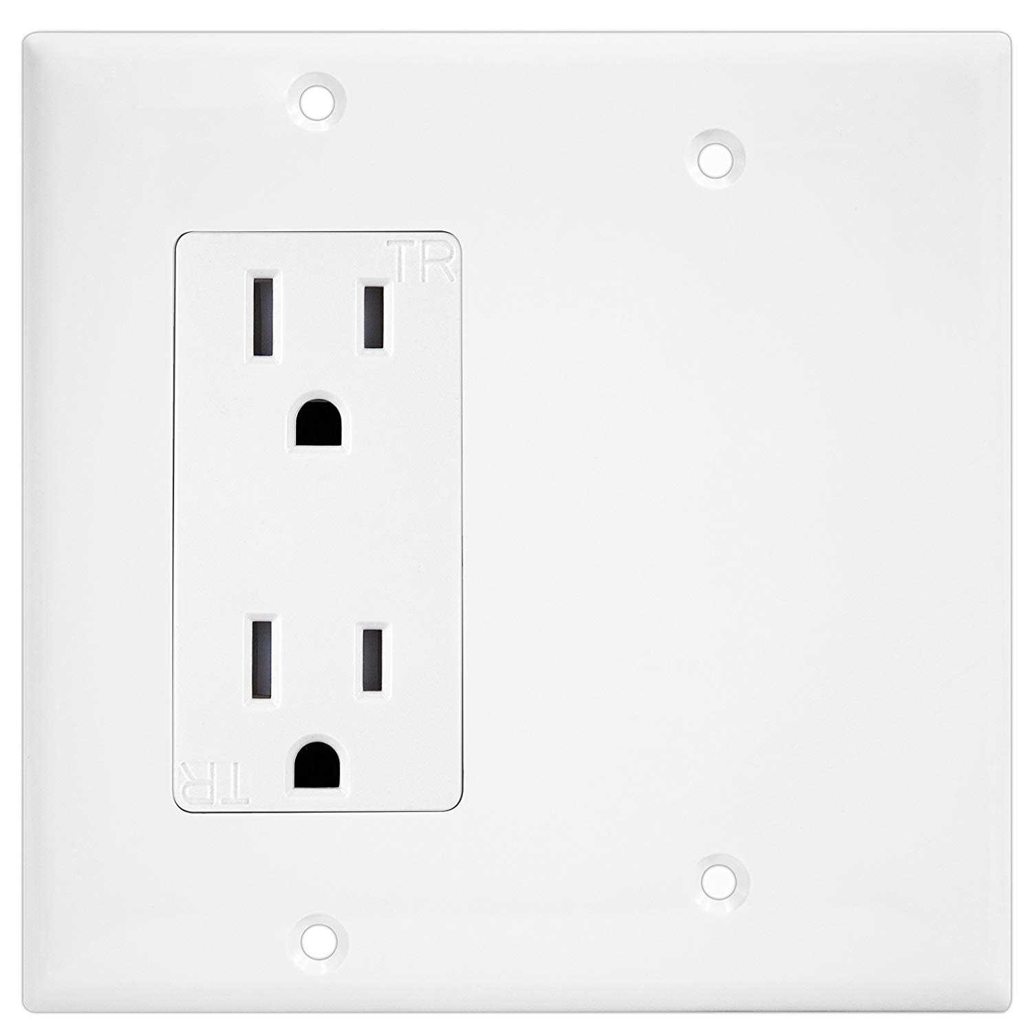 Enerlites 15 Amp Single Pole Toggle Switch w/ Tamper Resistant Receptacle 62150-TR-W - Inhomebuy