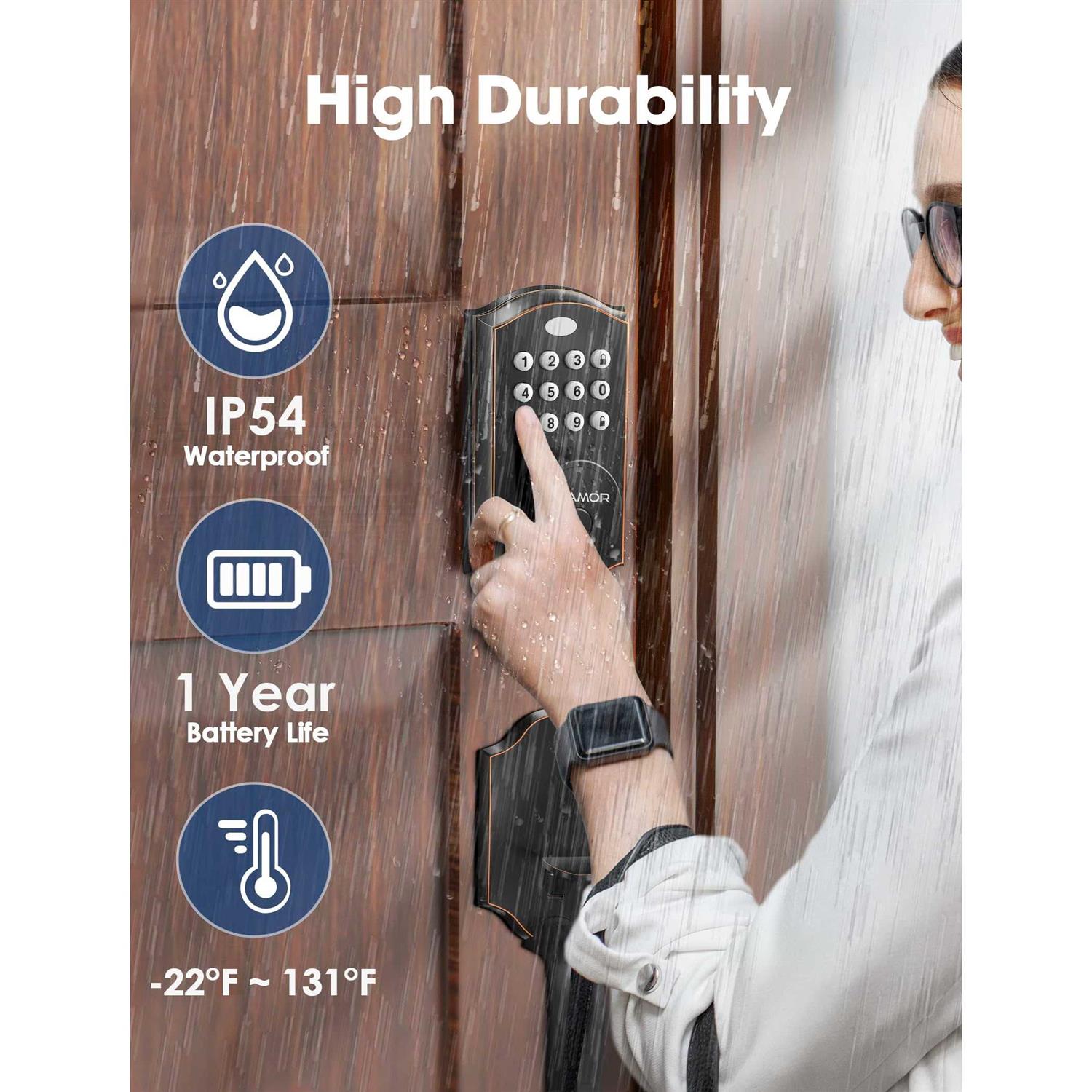 Keyless Entry Door Lock Electronic Deadbolt Lock Auto Lock - Inhomebuy