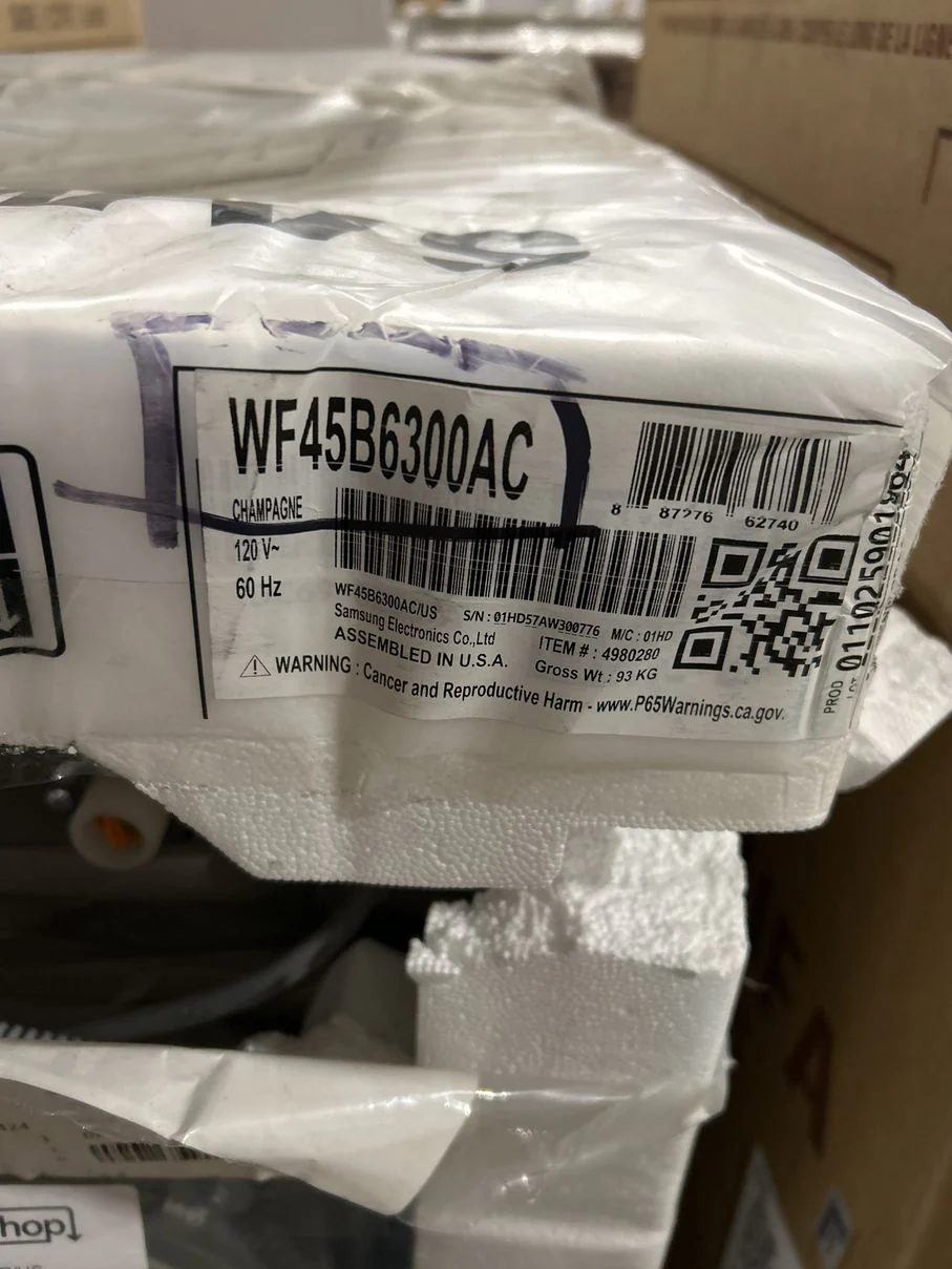 SAMSUNG 27 IN 5.2 CU FT. FRONT LOAD WASHER WITH SUPERSPEED FEATURE - WF45B6300AP/US - Inhomebuy