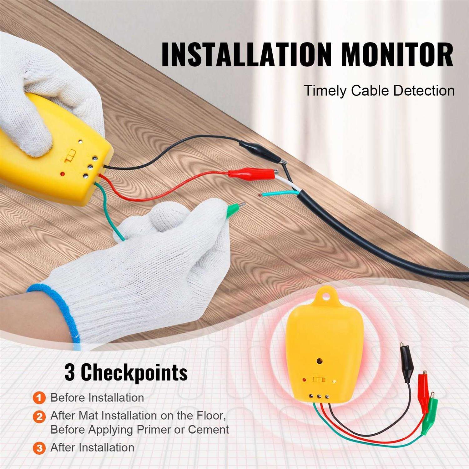 VEVOR Floor Heating Cable Waterproof Floor Tile Heat Cable 42.7 Square Feet 120v JR120V42.7FT2W5WFV6 - Inhomebuy