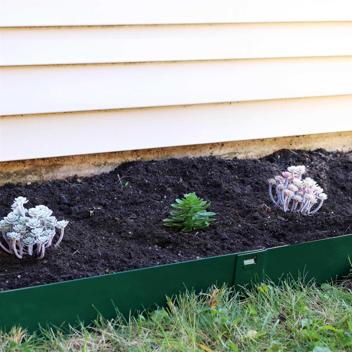 Sunnydaze Set of 5 Steel Metal Landscape Edging Border - Inhomebuy