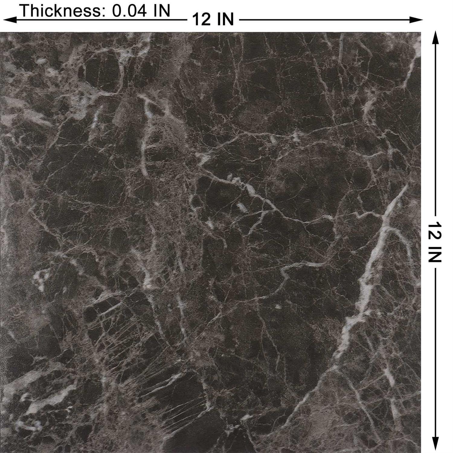 Westick Black Peel and Stick Floor Tile Waterproof Bathroom Vinyl Peel and Stick Tiles Floor Stick on Floor Tile Peel and Stick Flooring - Inhomebuy