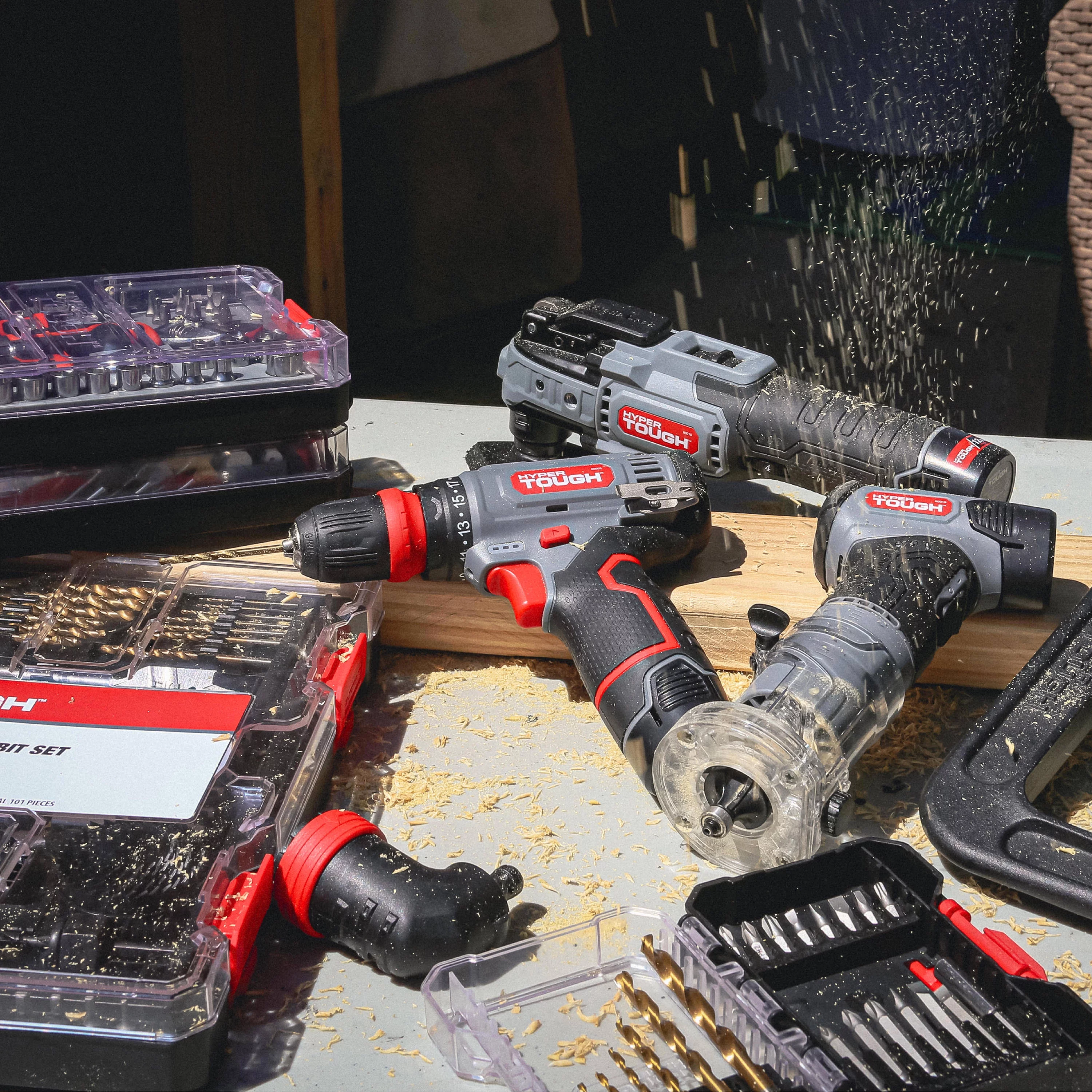 Hyper Tough 12V Max Lithium-Ion 3-in-1 Multi-Head Power Drill Set with 1.5Ah Battery and Charger, 80003 - Inhomebuy