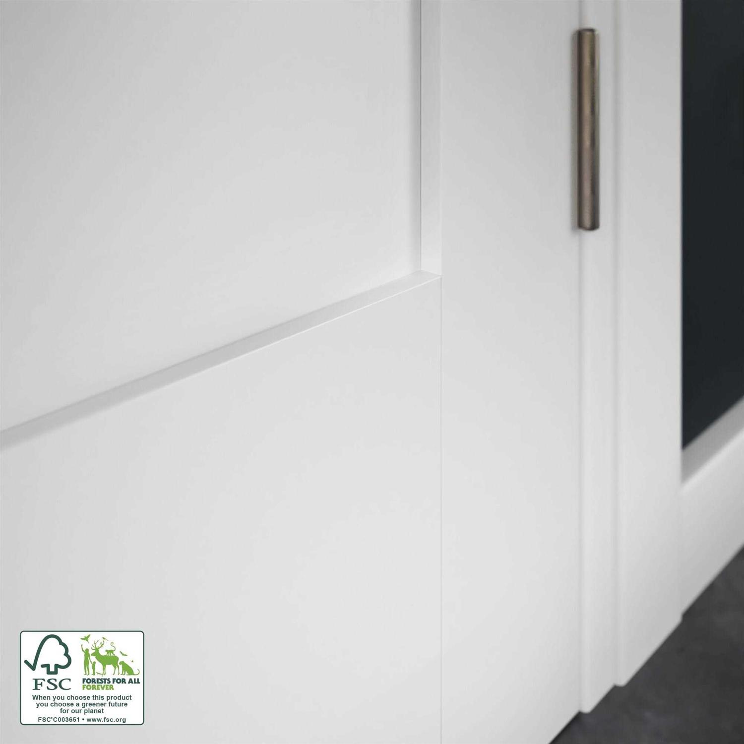 EightDoors 80 in. x 1-3/8 in. Shaker White Primed 3-Panel Equal Solid Core Wood Interior Door Slab - Inhomebuy