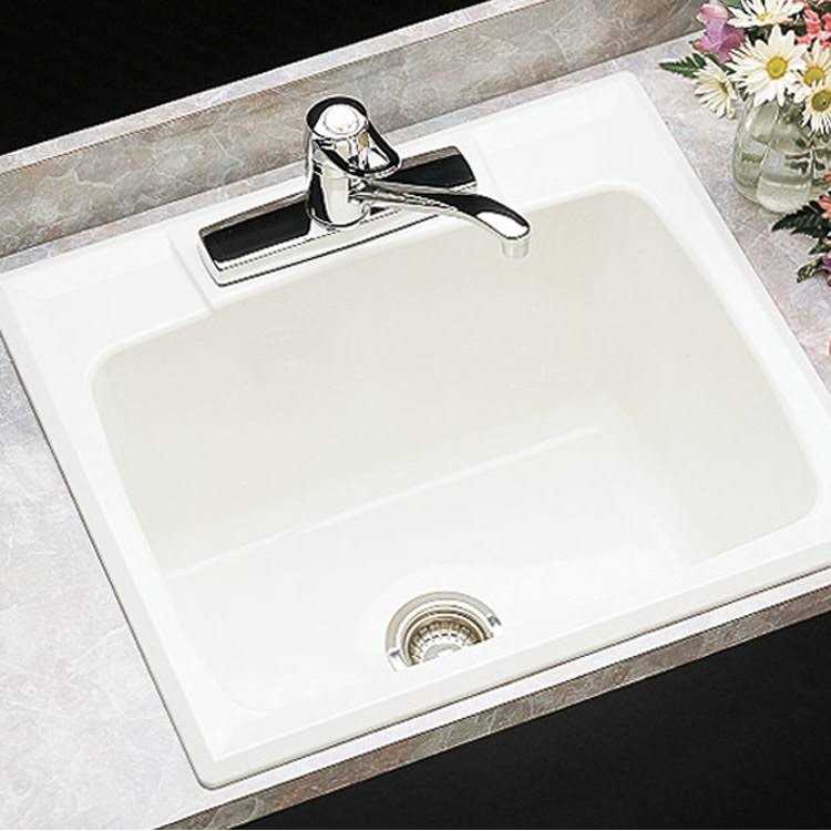 Mustee 10 Utility Sink 22-inch x 25-inch White - Inhomebuy