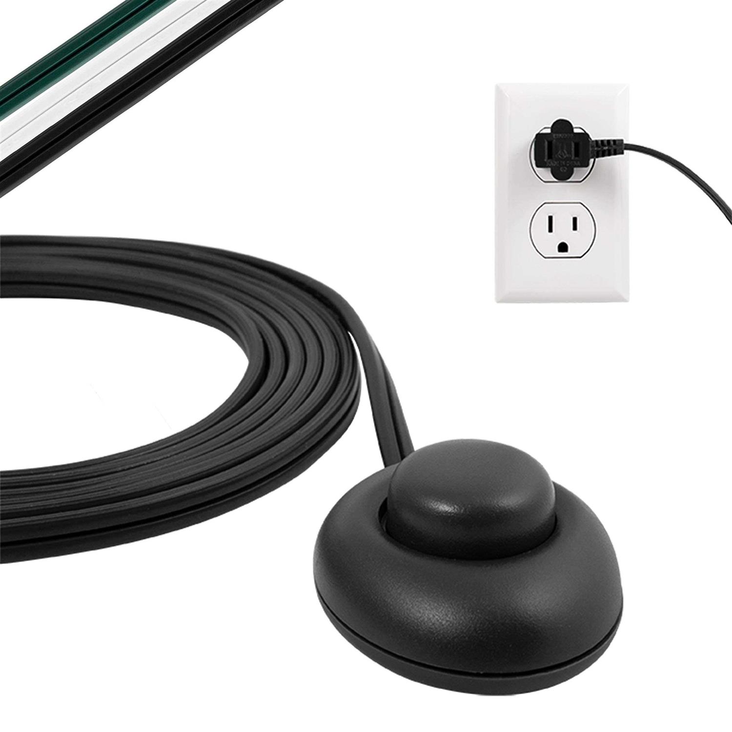 Philips Accessories Grounded Plug with Braided Cord, 6 Ft Long Power Cable, ON/Off Switch, for Tabletop or Wall Mount - Inhomebuy