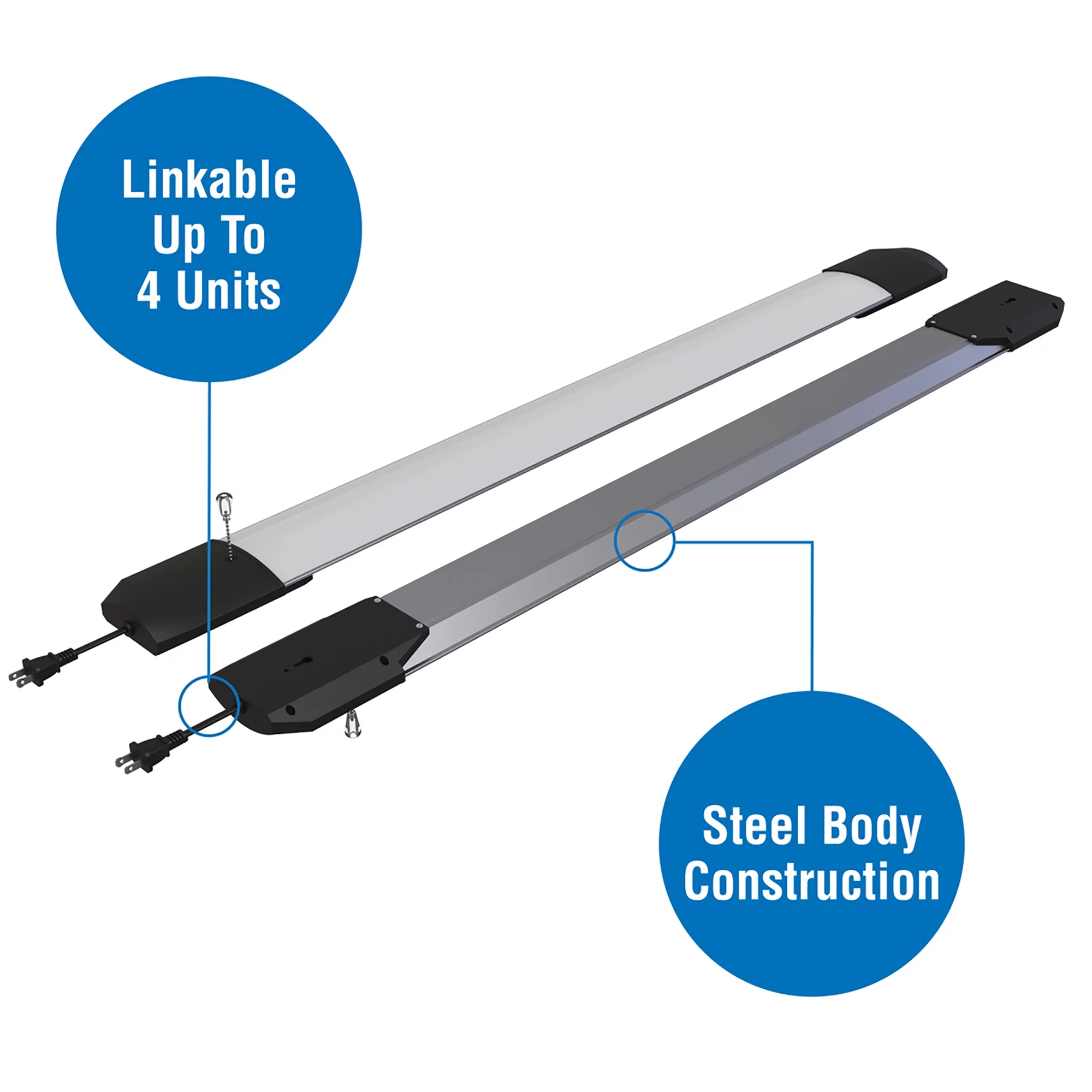 Hyper Tough 5500 Lumen 4ft Linkable LED Shop Light - Inhomebuy