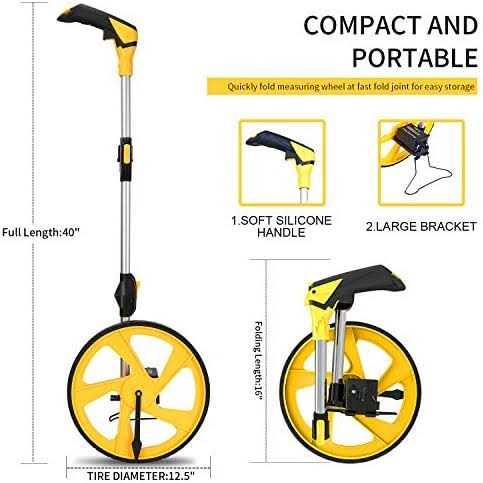 Zozen Measuring Wheel Digital Display 3-sections Foldable 12inch Wheel - Inhomebuy