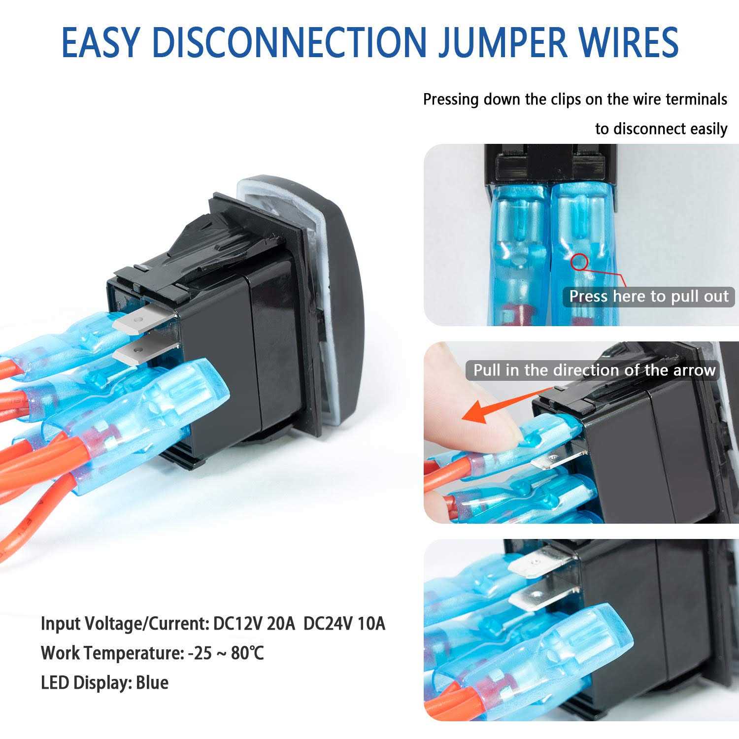 Momentary Horn Button Waterproof Rocker Switch Toggle On/off LED Light - Inhomebuy