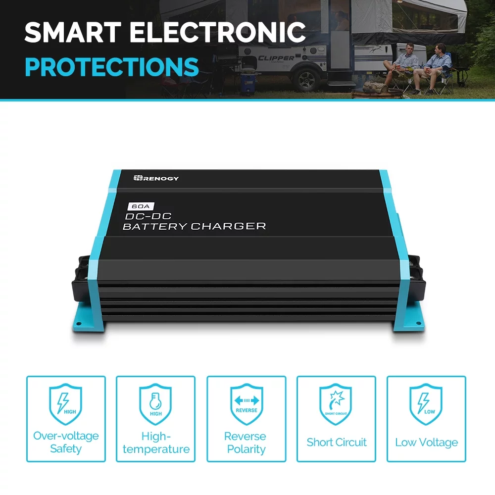 Renogy 40A 12V DC to DC On-Board Battery Charger for Flooded, Gel, AGM, and Lithium, Using Multi-Stage Charging in RVs, Commercial Vehicles, Boats, Yachts, 40A - Inhomebuy
