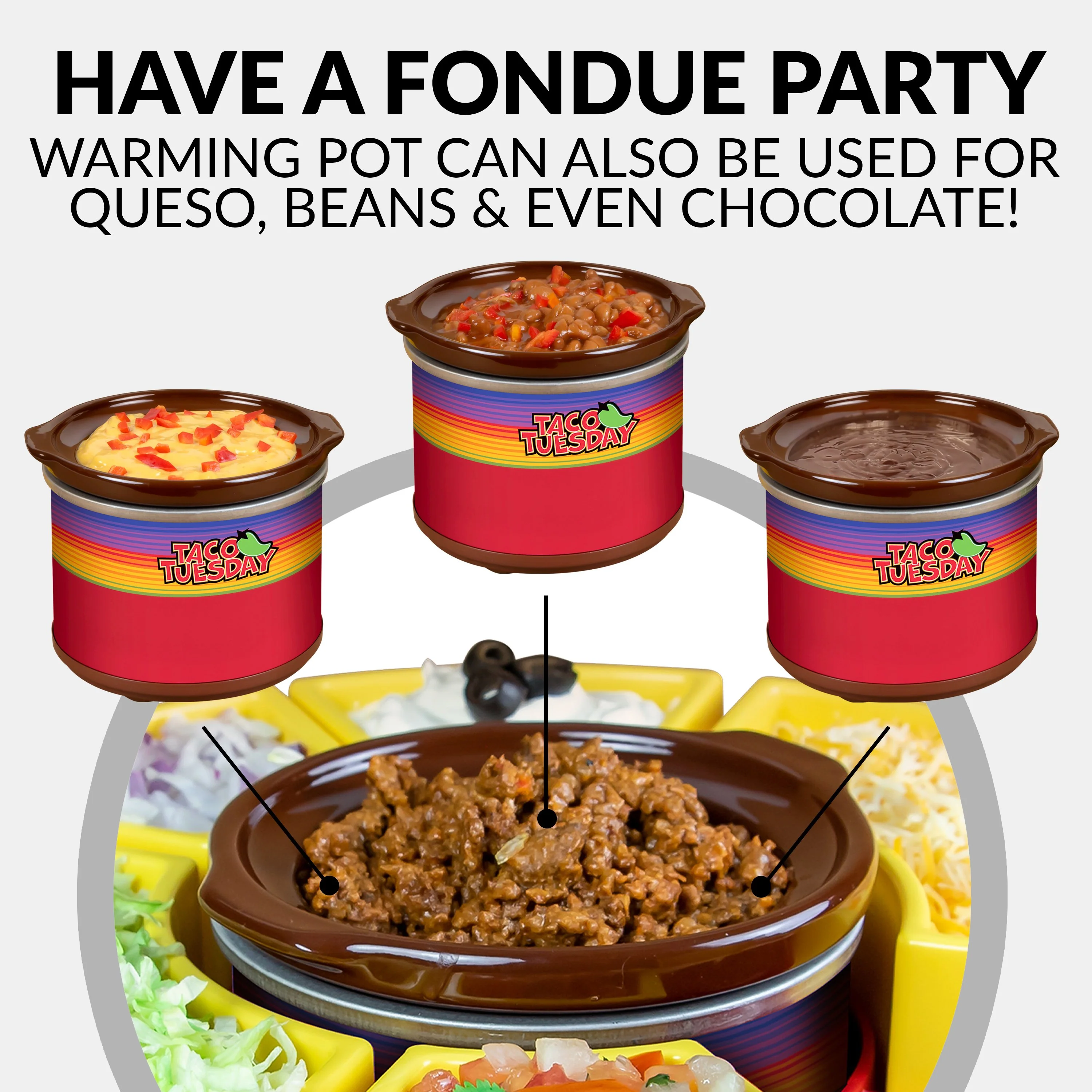 Taco Tuesday Heated Lazy Susan Taco Bar - Inhomebuy