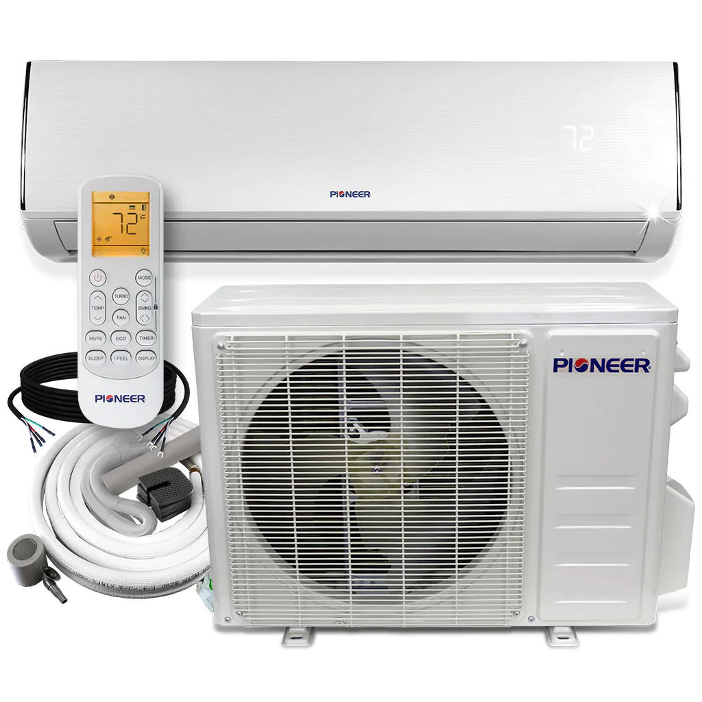 Pioneer® Diamante Series 9,000 BTU 19 SEER Ductless Mini Split with 16 Ft. Kit, WYT009GLFI19RL - Inhomebuy