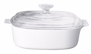 Corningware Pyroceram Casserole with Glass Cover |A2JW| 2.0L, Just White - Inhomebuy