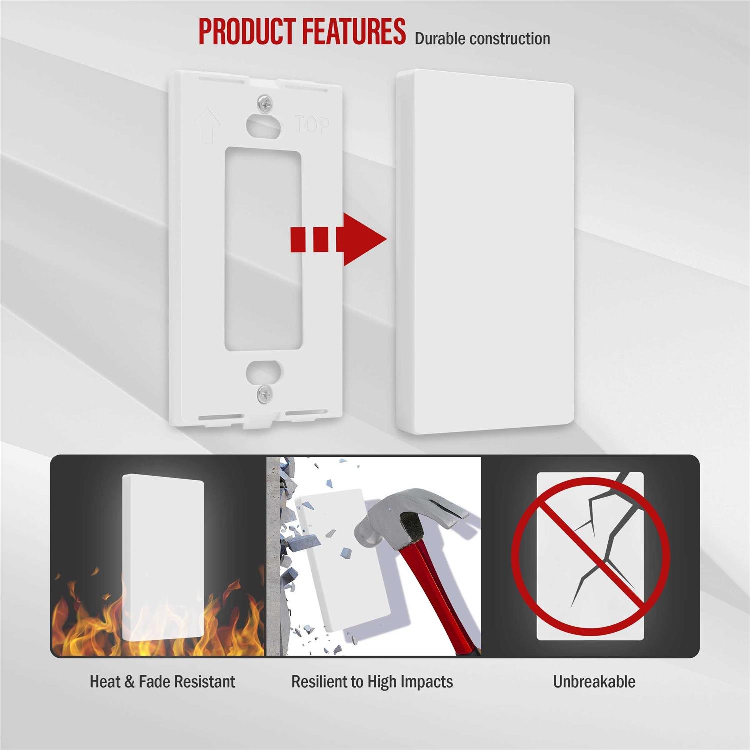 Enerlites Duplex Outlet Receptacle Cover Screwless Wall Plate - Inhomebuy