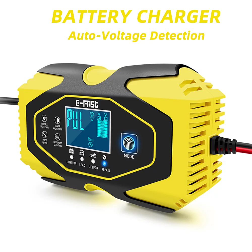 Paddsun Car Battery Charger Smart Automatic 12V/24V Lead-acid AGM GEL& Lithium LiFePO4 - Inhomebuy