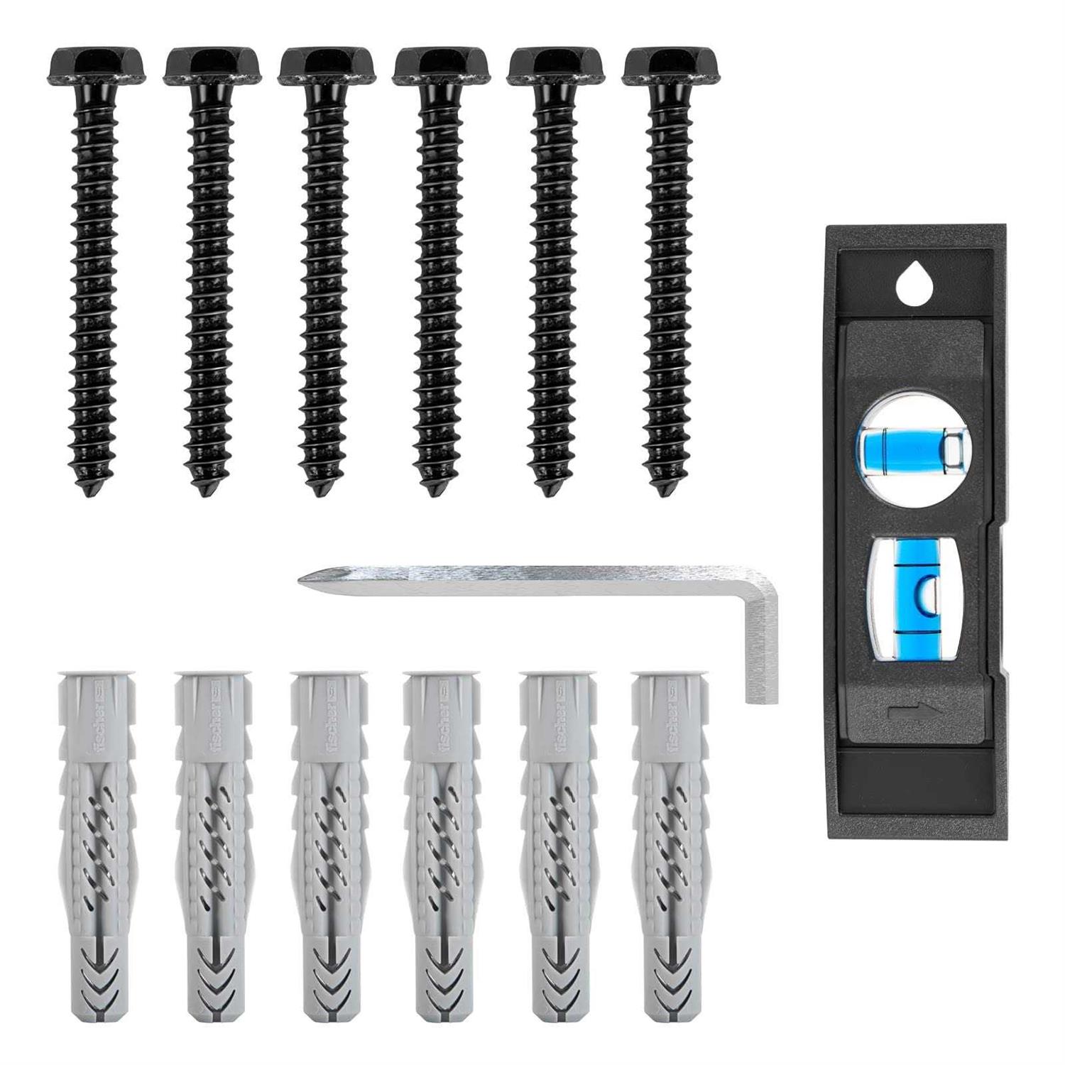 Mounting Dream Lag Bolt Kit for TV Wall Mount Comes with M7 Lag Bolt for Wood Stud, Fischer Anchors for Concrete Wall, Includes Allen Key and Bubble - Inhomebuy