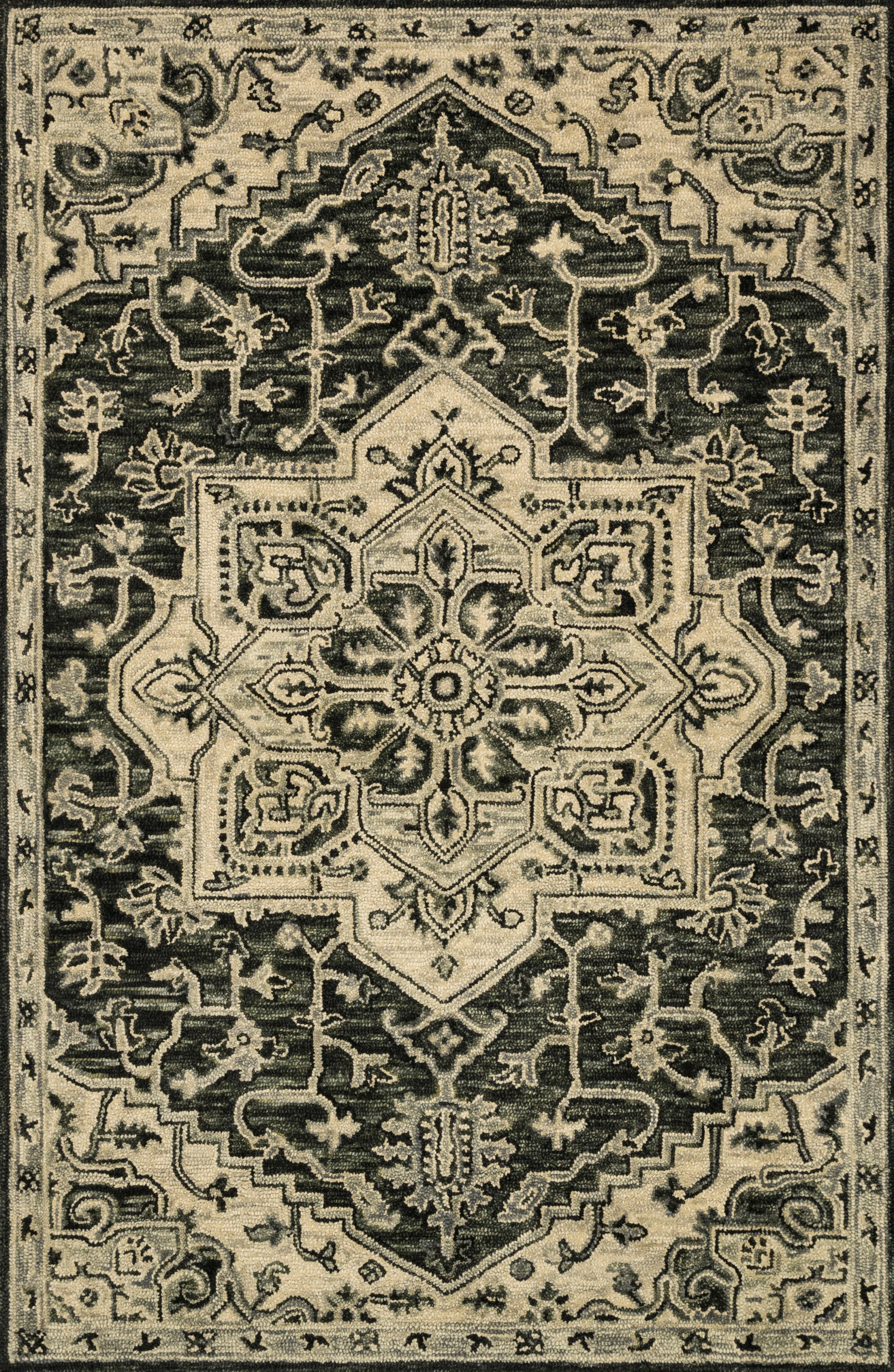 Loloi Rugs Victoria Collection Rug in Charcoal, Lt Grey - 7'9
