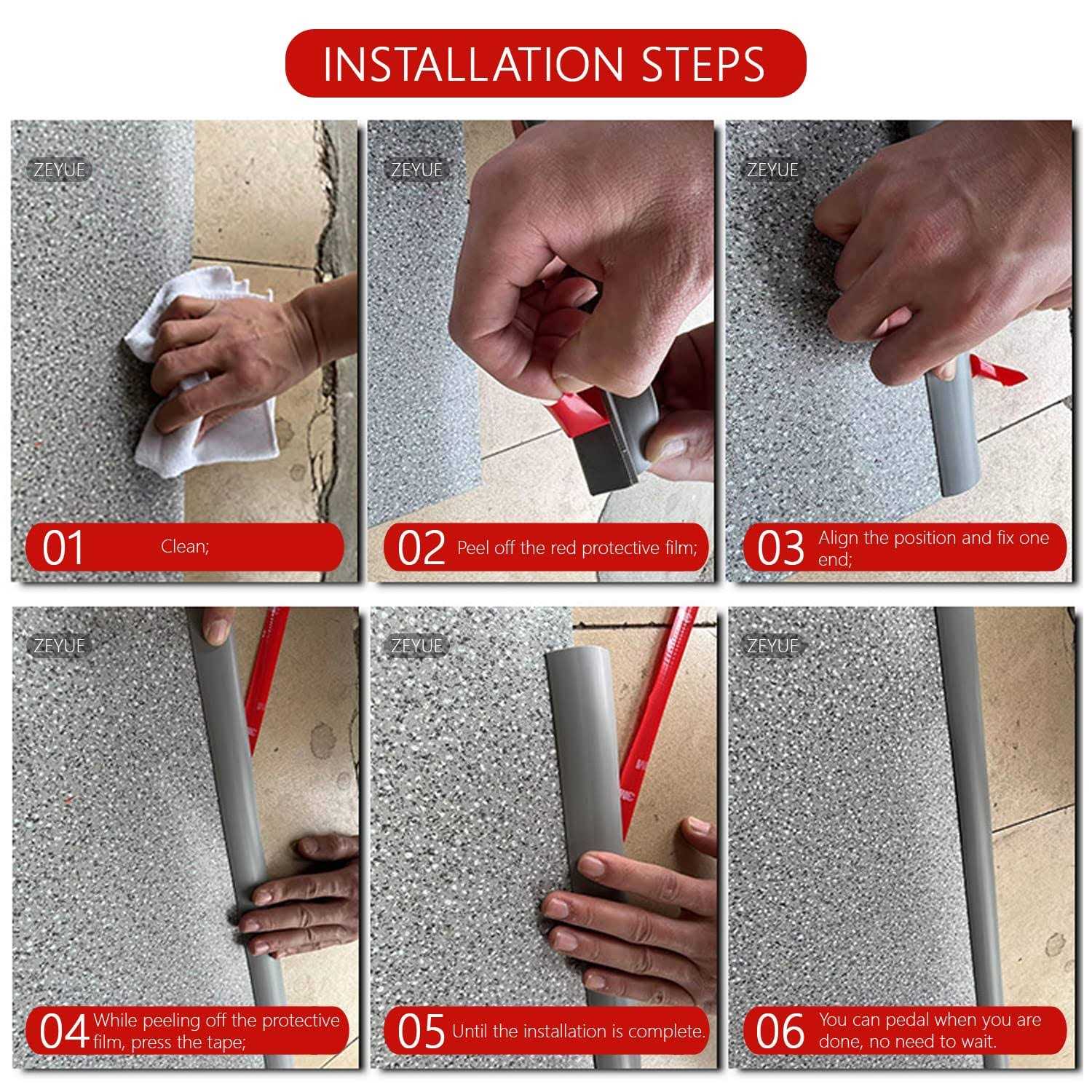 ZEYUE 6.56 FT PVC Carpet & Floor Edging Trim Strip-Threshold Transition Strips-Self Adhesive-Suitable for Threshold Transitions with a Height Less - Inhomebuy
