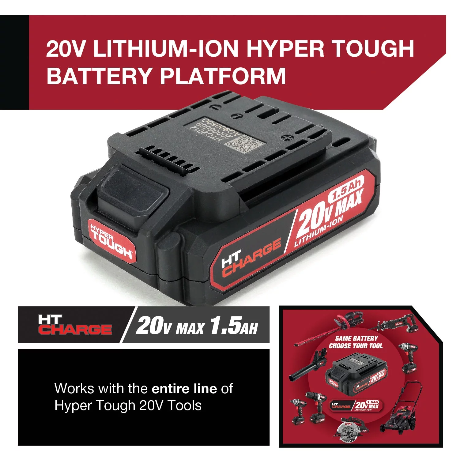 Hyper Tough 20V Max Lithium-Ion 3/8 inch Cordless Drill, 70-Piece Home Tool Set, 1.5Ah Lithium-Ion Battery & Charger, Bit Holder, & Storage Bag - Inhomebuy