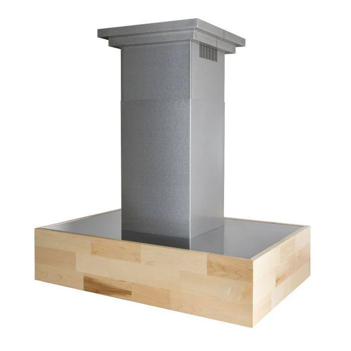 ZLINE 36 in. Designer Series Butcher Block Wooden Island Mount Range Hood in Maple, 681iM-36 - Inhomebuy