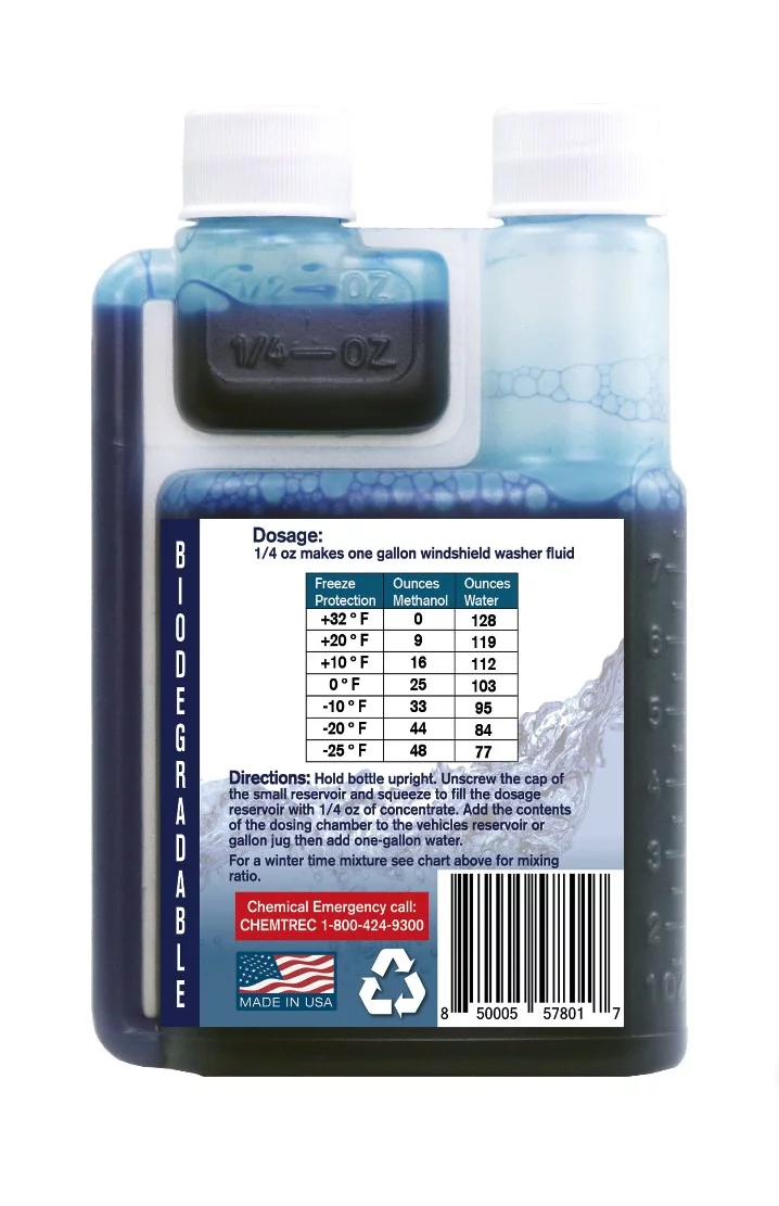 QWC-8 oz. Biodegradable Windshield Washer Fluid Concentrate - Inhomebuy